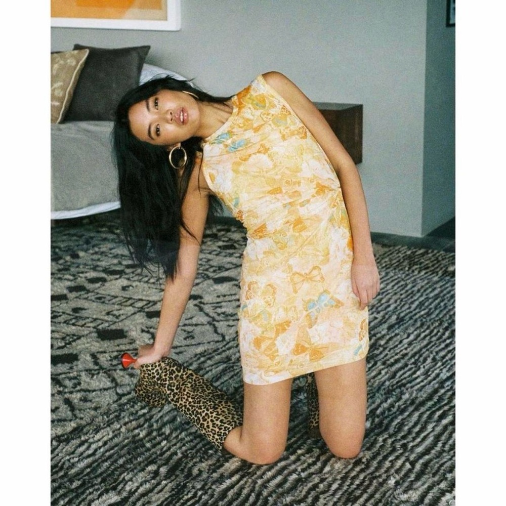 With Jean Butterfly Mini Dress